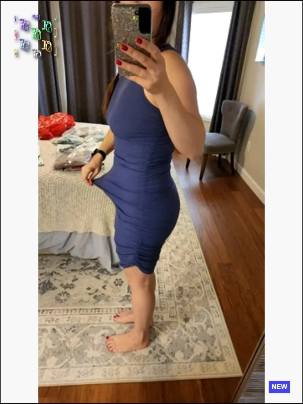 Sleeveless Bodycon Mini Dress Ruched Slim Fit Casual Party Club Night Out - Picture 6 of 7